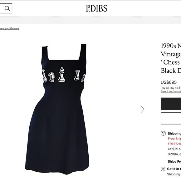 NICOLE MILLER Vintage 1990's  Black & White 'Wednesday Addams' Chess Dress - Picture 8 of 8